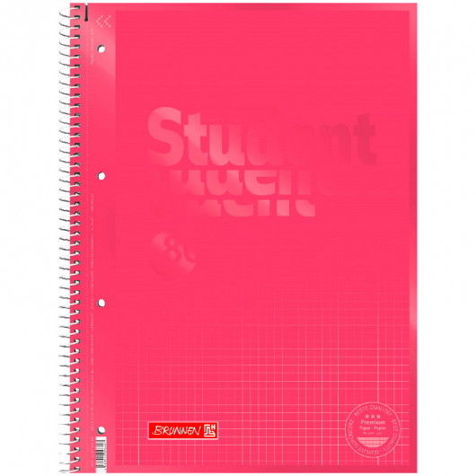 Колледж-блок А4 Premium, клетка, 80 листов, Tulip, розов. Brunnen - фото 2