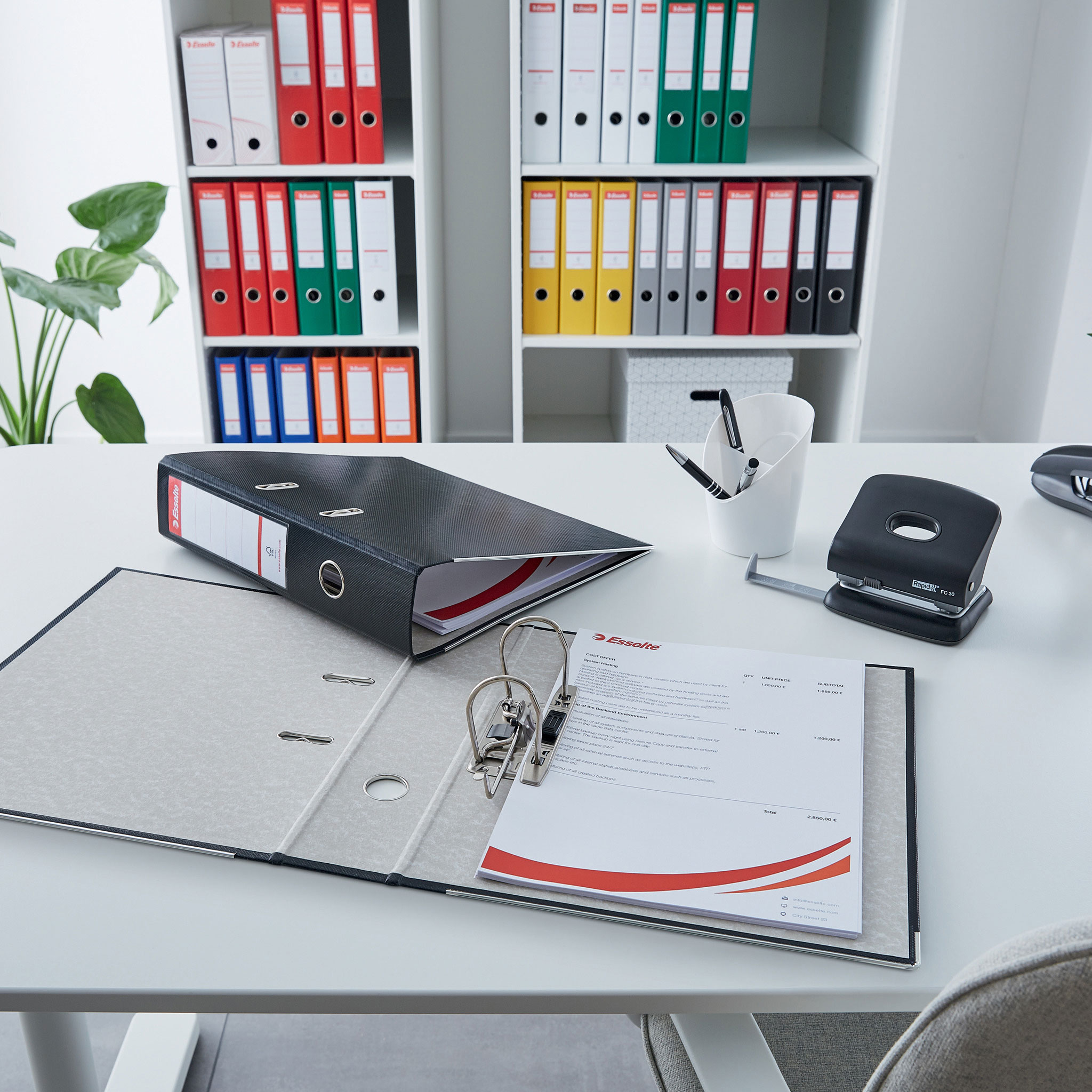 Регистратор 7,5см. А4 (PP), Econom, желт. Esselte - фото 8