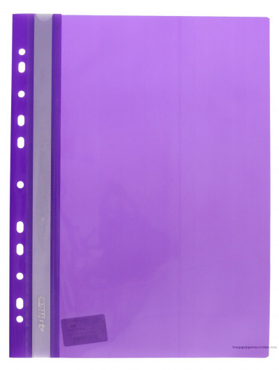 Скоросшиватель с прозрачным верхом и европерфорацией, А4, фиолет. 4Office - фото 3
