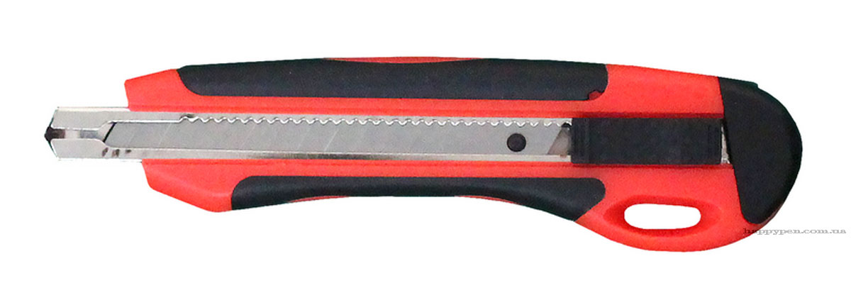 Ніж канцелярський малий 9мм., металева напрямна, прогумований ергономічний корпус NORMA — фото 5