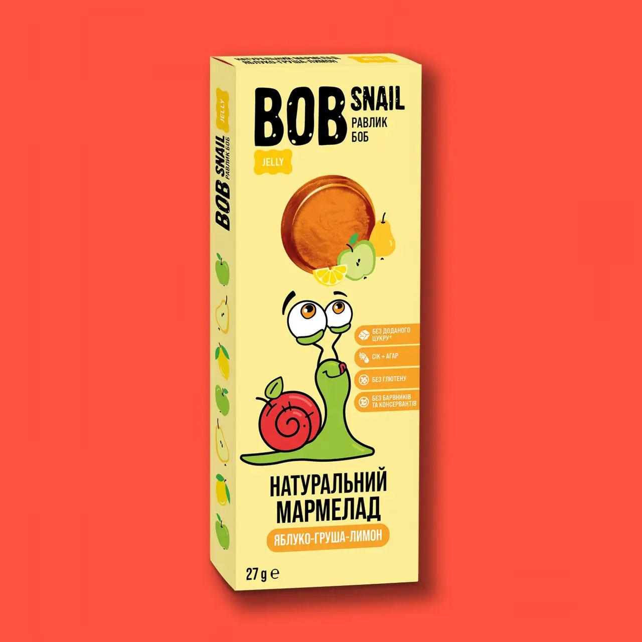 Мармелад натуральный фруктовый Яблоко-Груша-Лимон 