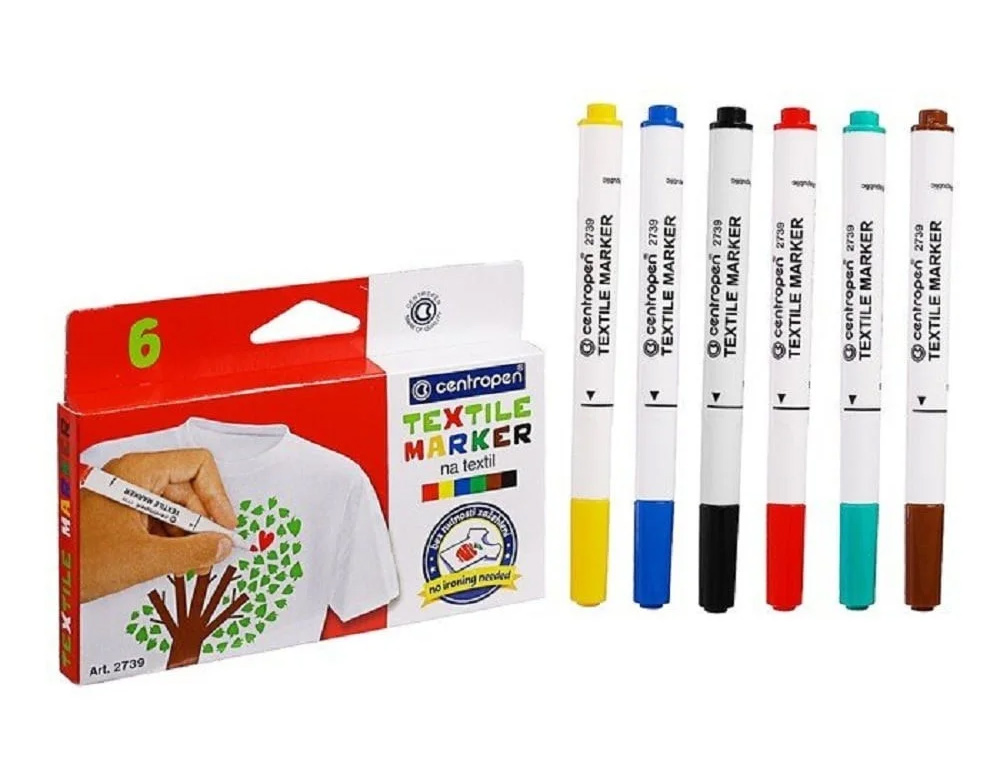 Маркер для маркировки текстиля Textile, круглое острие 2739 2мм., набор 6шт./уп., ассорт. Centropen - фото 4