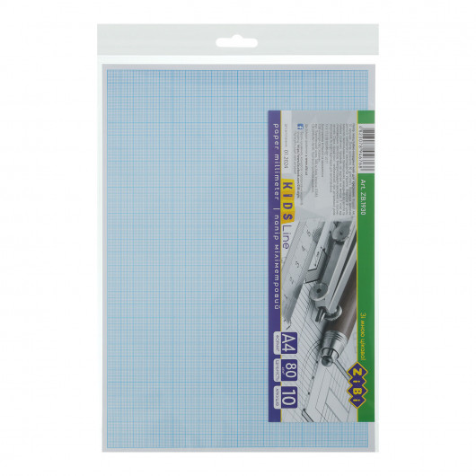 Папір міліметровий А4 10арк., 80гр./м2 ZiBi — фото 4