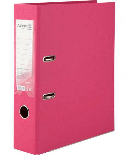 Регистратор 7,5см. А4 (PP) двусторонний, розов. Axent Delta - фото 4