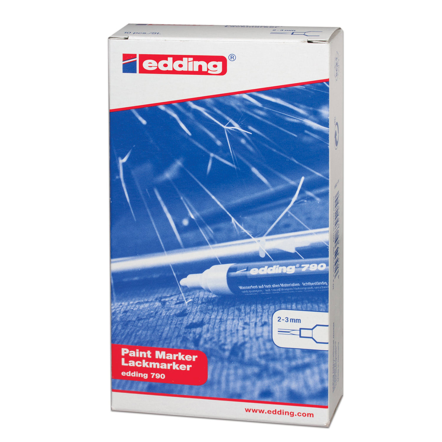 Маркер лакуючий 790, круглий наконечник 2-3мм., срібляст. Edding — фото 7