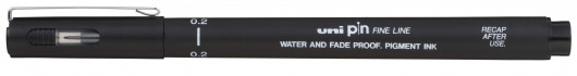 Лінер Pin fine line 0.2мм., корпус, чорн., ст., чорн. Uni — фото 6