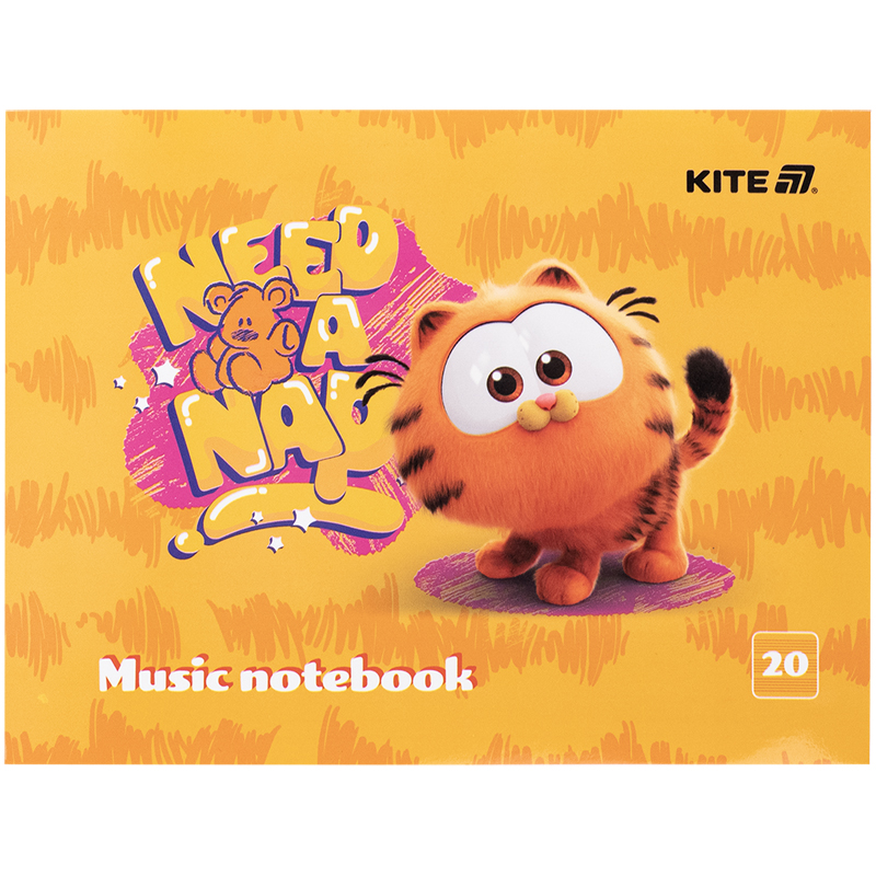 Зошит для нот А5, 20 л, «Garfield» Kite — фото 5