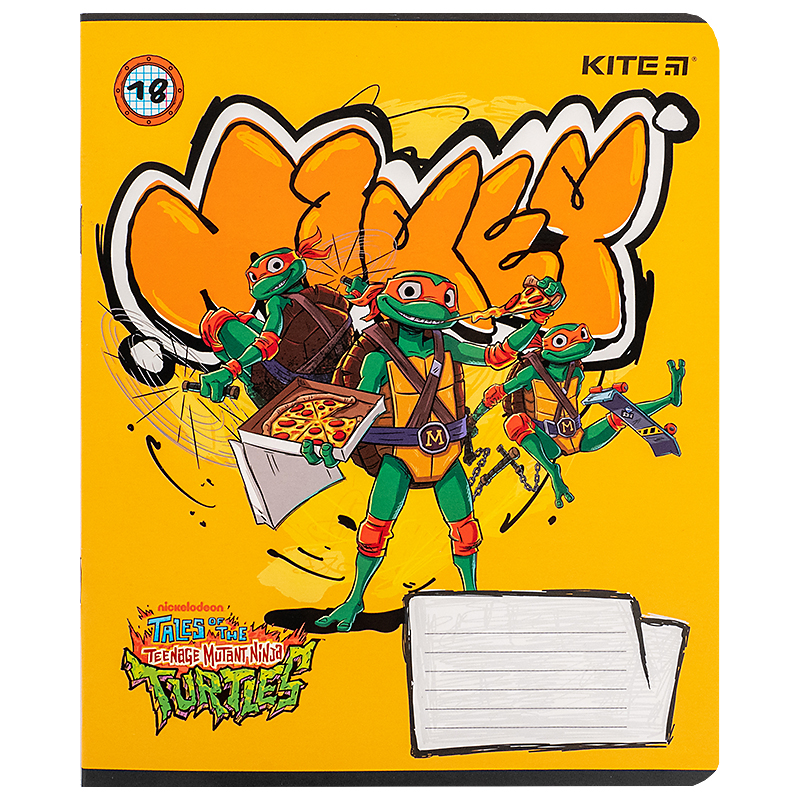 Зошит 18 арк., кл., софт тач + УФ лак, Ninja Turtles (NT24-236) Kite — фото 13