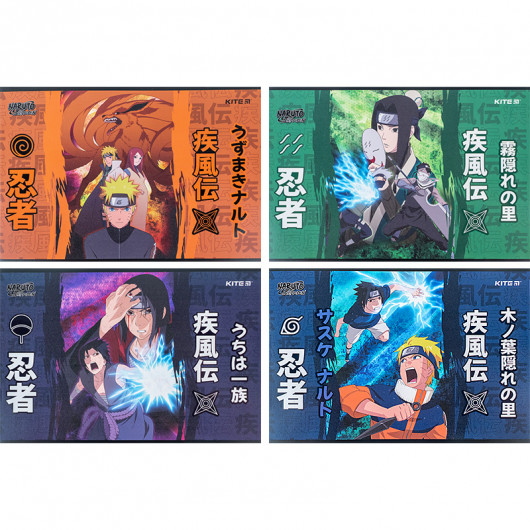 Зошит для малювання, 12 арк., скоба, гібр. лак + УФ лак, «Naruto» Kite — фото 10
