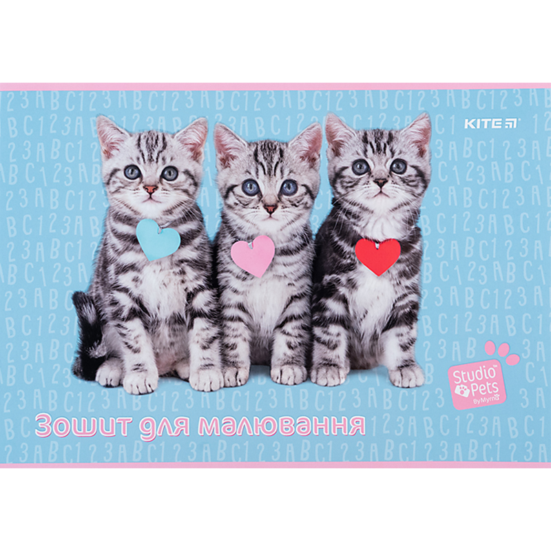 Тетрадь для рисования, 12 л., скоба, софт тач + УФ лак, «Studio Pets» Kite - фото 10