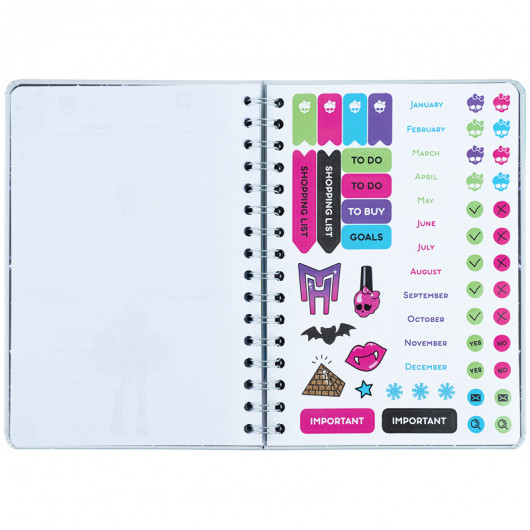 Ежедневник на спирали, твердая обложка, Monster High (MH25-438) Kite - фото 10