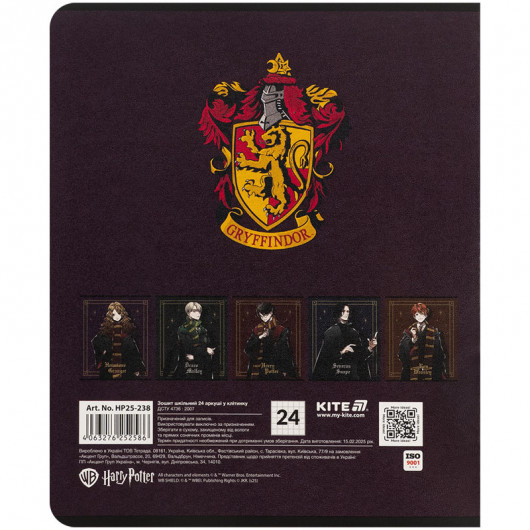 Зошит 24 арк., кл., гібр. лак + УФ лак, Harry Potter (HP25-238) Kite — фото 16