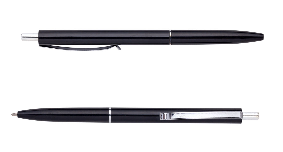 Ручка шариковая автоматическая COLOR, L2U, стержень син., корпус черн. BuroMax - фото 1