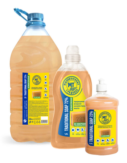 Мыло жидкое хозяйственное, 4,5л.. Traditional 72%  Мыловаренные традиции - фото 2
