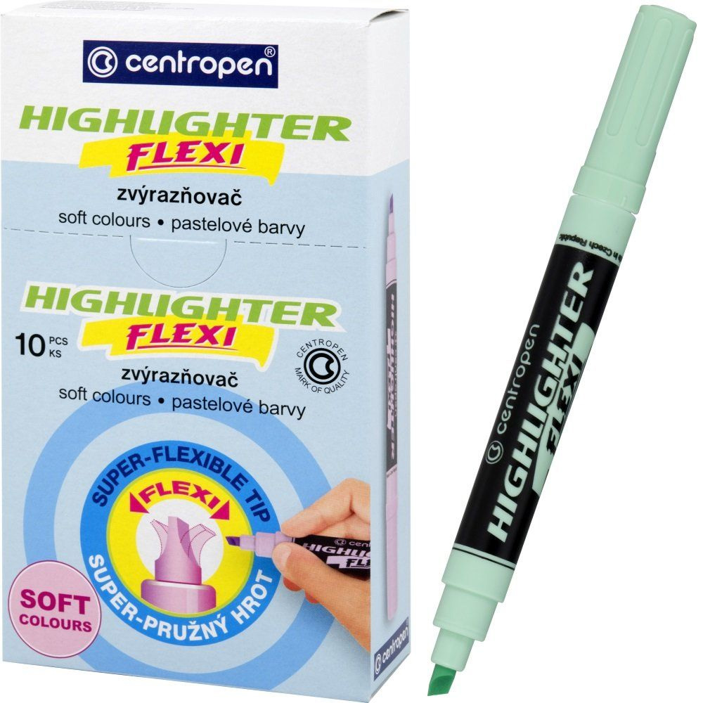 Маркер текстовий Highlighter Flexi 8542, 1-5мм, пастельний зелен. Centropen — фото 6