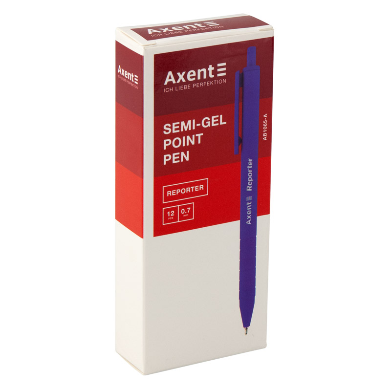 Ручка масляная автоматическая Reporter, корпус черный, стержень черн. Axent - фото 3