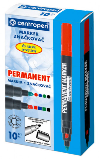 Маркер перман., круглий наконечник 2,5мм., DrySafe 8510, зелен. Centropen — фото 4