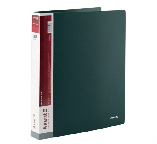 Папка А4, 35мм., 4кольца, пластик PP, внутренний карман, зелен. Axent - фото 6
