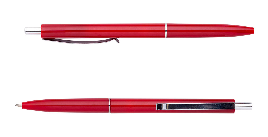 Ручка шариковая автоматическая COLOR, L2U, стержень син., корпус красн. BuroMax - фото 1