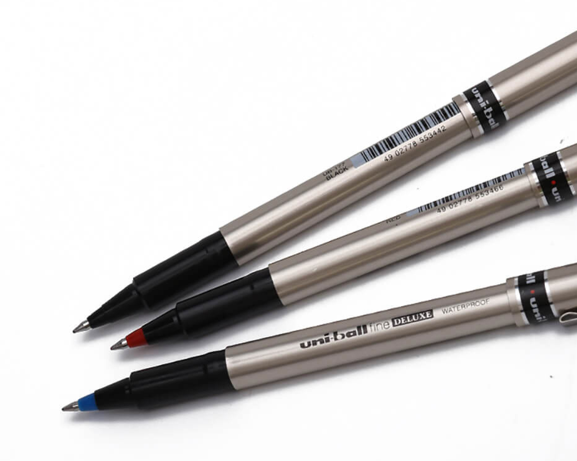 Роллер Uni-ball fine Deluxe, 0,7мм., корпус серебр., стержень син. Uni - фото 5