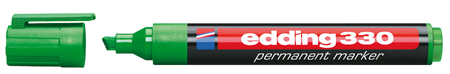 Маркер перманентный, клиновидное острие 1-5мм., 330, зелен. Edding - фото 2
