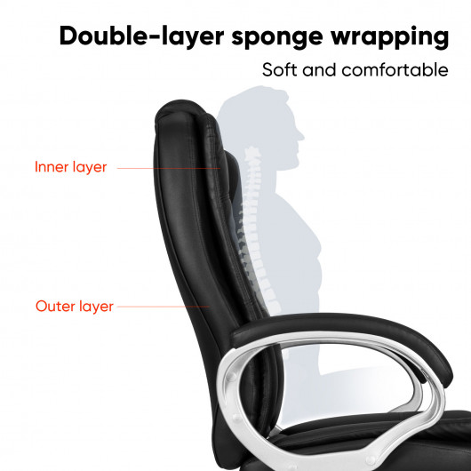 Кресло офисное эргономичное DELI EXECUTIVE CHAIR, PU кожа (4524), черн. DELI - фото 3