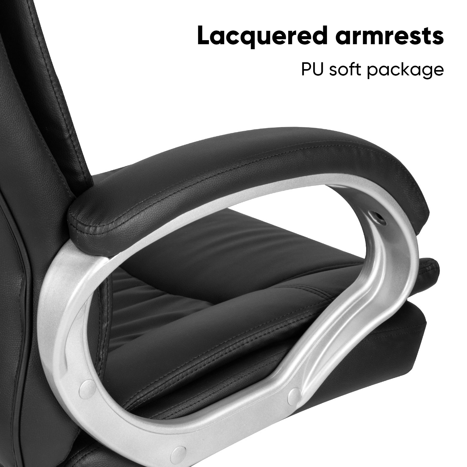 Кресло офисное эргономичное DELI EXECUTIVE CHAIR, PU кожа (4524), черн. DELI - фото 8