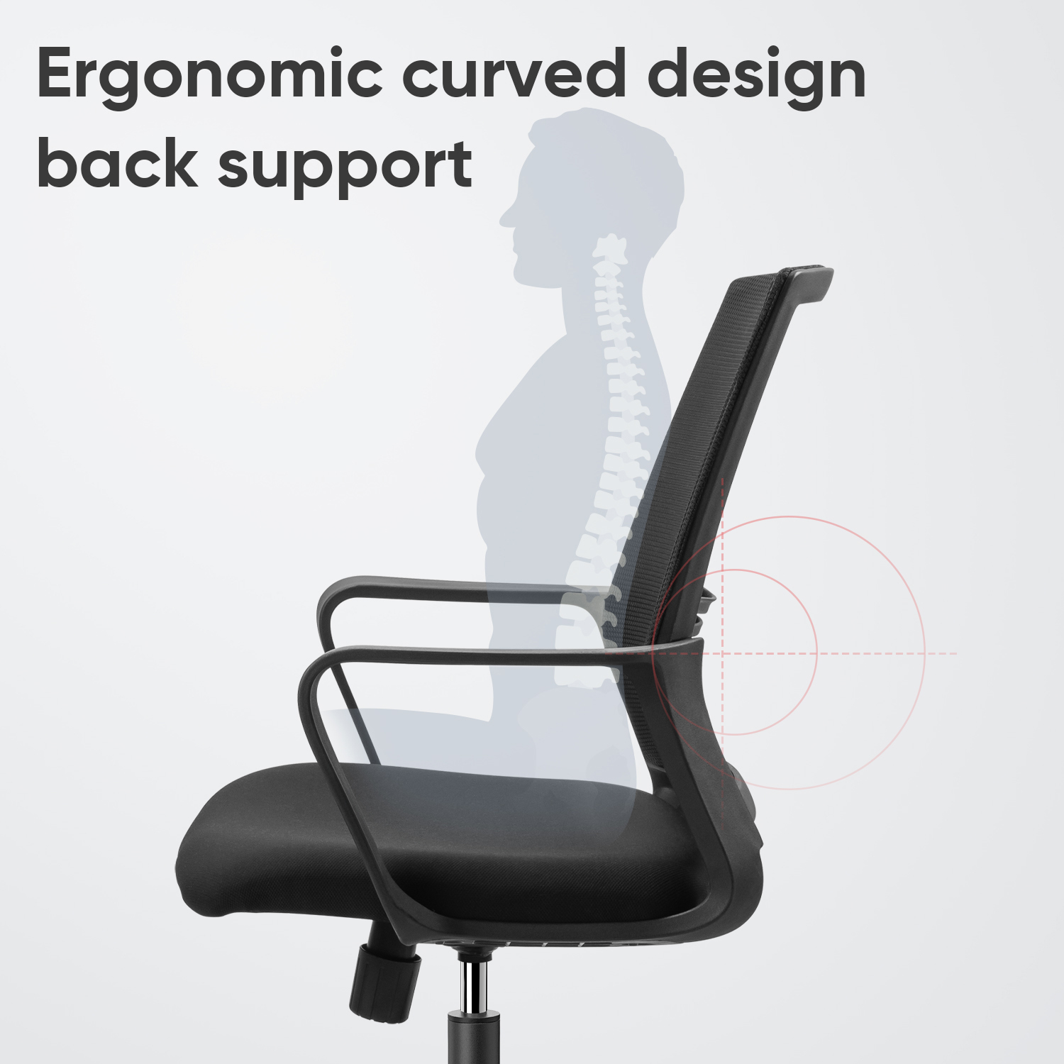 Кресло офисное эргономичное DELI STAFF CHAIR (4501), черн. DELI - фото 4