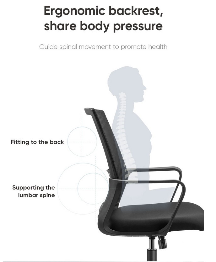 Крісло офісне ергономічне DELI STAFF CHAIR (4504), чорн. DELI — фото 2