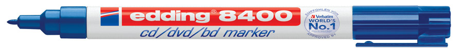 Маркер для CD/DVD/BD 8400, круглий наконечник 1мм., син. Edding - фото 2