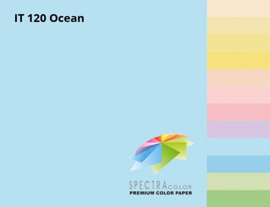 Бумага цветная Color A4 пастель 160г./м2. Ocean, 100листов, голуб. Spectra Color - фото 3