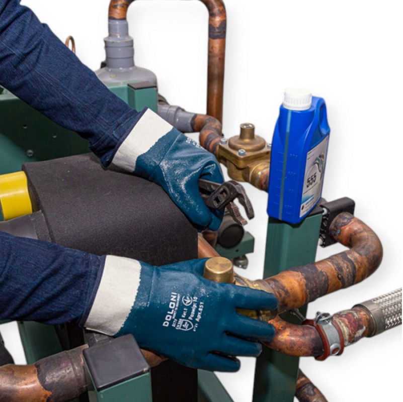 Перчатки хлопковые с нитриловым покрытием D-OIL, маслобензостойкие, размер 10 (XL), син. (851) Doloni - фото 3