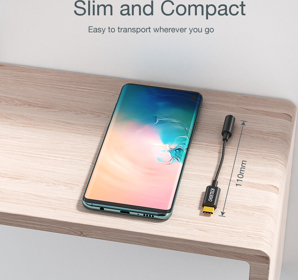 Адаптер Type-C - Jack 3,5 мм чорний (AUX003-BK), черн. CHOETECH - фото 7