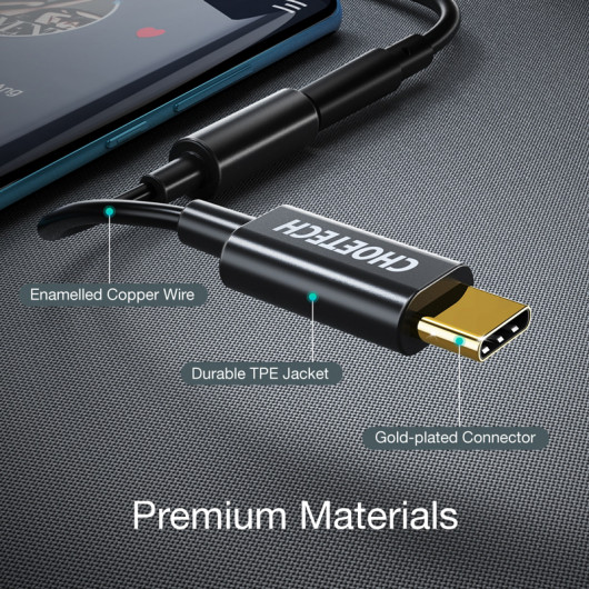 Адаптер Type-C - Jack 3,5 мм чорний (AUX003-BK), черн. CHOETECH - фото 8