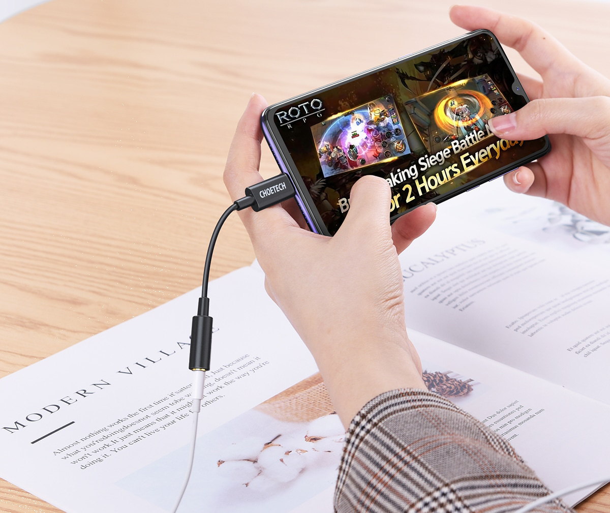 Адаптер Type-C - Jack 3,5 мм чорний (AUX003-BK), черн. CHOETECH - фото 9