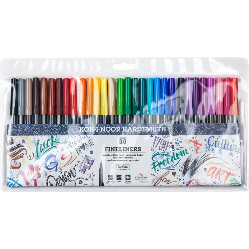 Набор линеров 7770, 0.3 мм, 30 шт. для черчения и рисования, цветные Koh-i-noor - фото 3