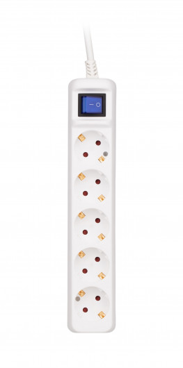 Фильтр-удлинитель 10 метров, 5 розеток с заземлением, 1,5мм2., 16А (3,5кВт), бел. 2E - фото 2