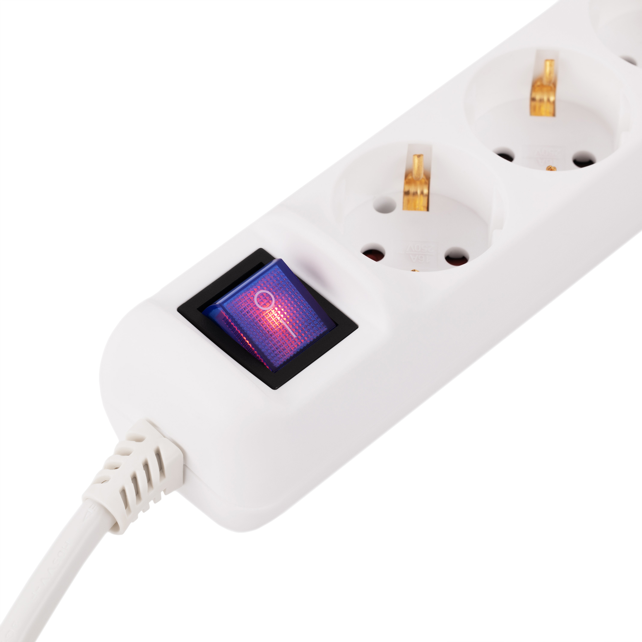 Фильтр-удлинитель 10 метров, 5 розеток с заземлением, 1,5мм2., 16А (3,5кВт), бел. 2E - фото 3