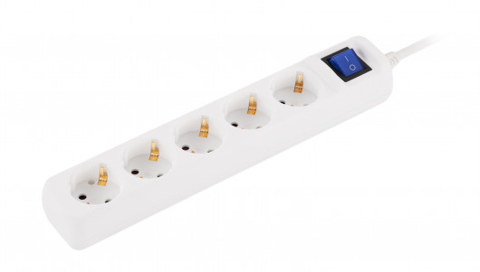 Фильтр-удлинитель 10 метров, 5 розеток с заземлением, 1,5мм2., 16А (3,5кВт), бел. 2E - фото 4