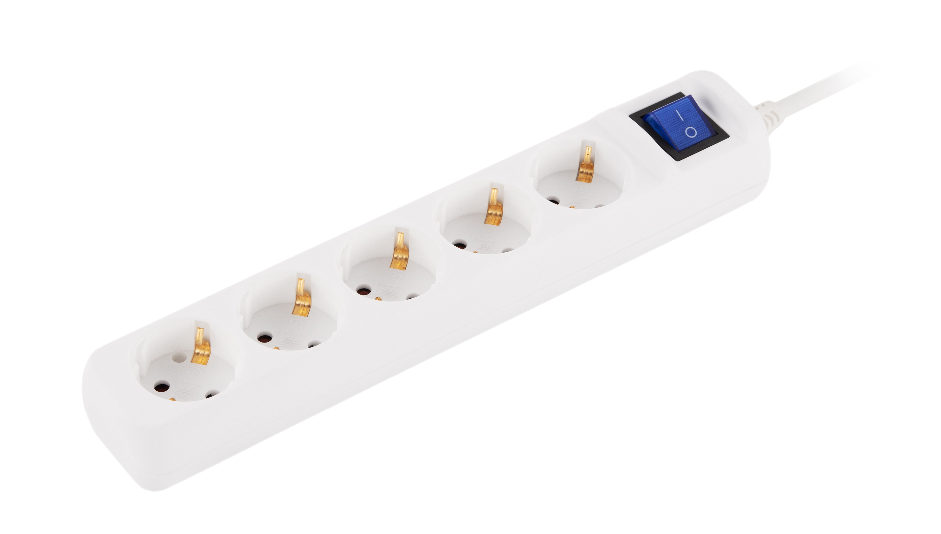 Фильтр-удлинитель 10 метров, 5 розеток с заземлением, 1,5мм2., 16А (3,5кВт), бел. 2E - фото 4