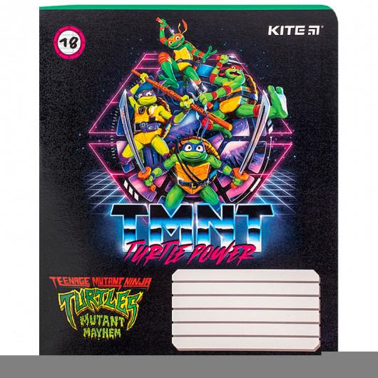 Зошит 18 арк., лін., гібр. лак + УФ лак, Ninja Turtles (NT24-237) Kite — фото 12