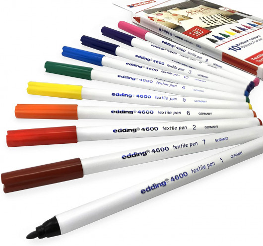 Маркер для маркировки текстиля Textile круглое острие 4600 1мм., набор 10шт./уп., ассорт. Edding - фото 3