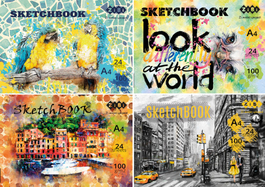 Альбом для малювання (скетчбук) А4, 24л., проклеєний, 100г/м2. ART Line ZiBi — фото 5