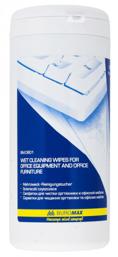 Салфетки влажные для чистки оргтехники, бокс 100шт. (BM.0801) BuroMax - фото 2