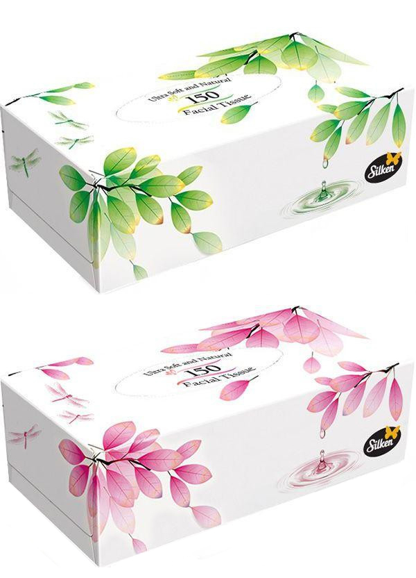 Серветки косметичні, 2 шари, Natural,150шт/кор. Silken — фото 1