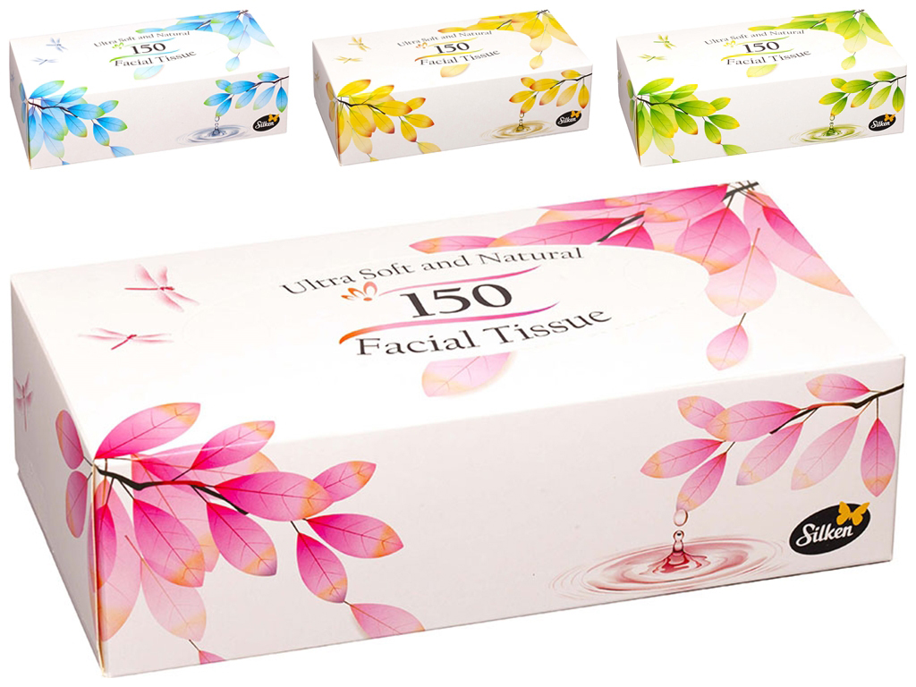 Серветки косметичні, 2 шари, Natural,150шт/кор. Silken — фото 2
