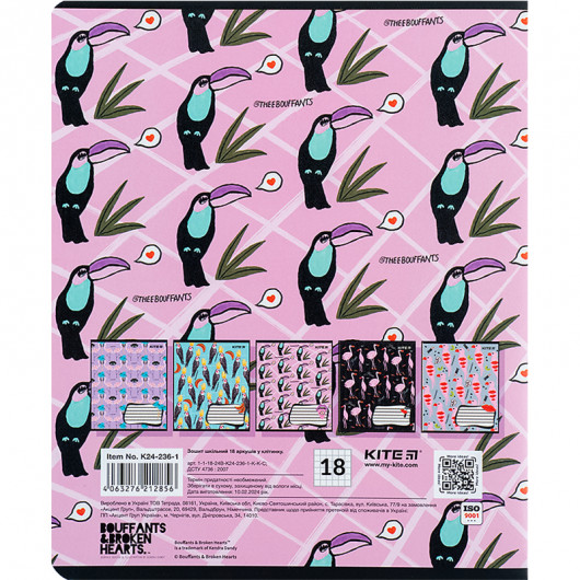 Зошит 18 арк., кл., гібр. лак + УФ лак, BBH (K24-236-1) Kite — фото 13