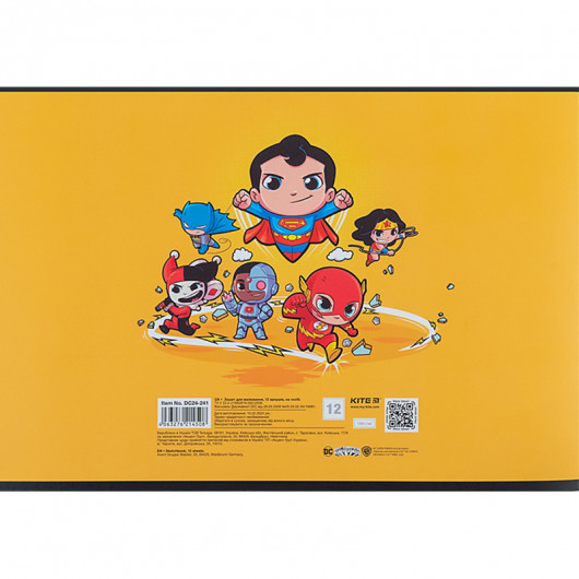 Зошит для малювання, 12 арк., скоба, софт тач + УФ лак, «DC Comics» Kite — фото 10