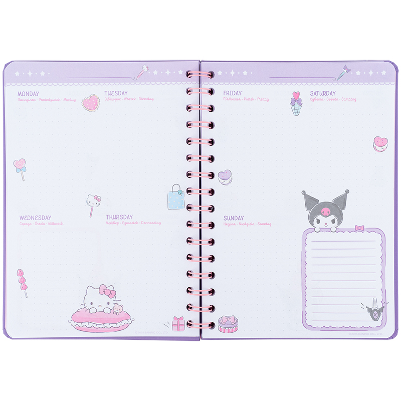 Ежедневник на спирали, твердая обложка, Hello Kitty-1 (HK25-438-1) Kite - фото 8