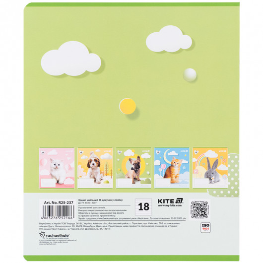 Зошит 18 арк., лін., софт-тач + УФ лак, RH (R25-237) Kite — фото 13
